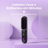 Escova alisadora sem fio com ions negativos modelador 2 em 1