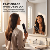 Escova alisadora sem fio com ions negativos modelador 2 em 1